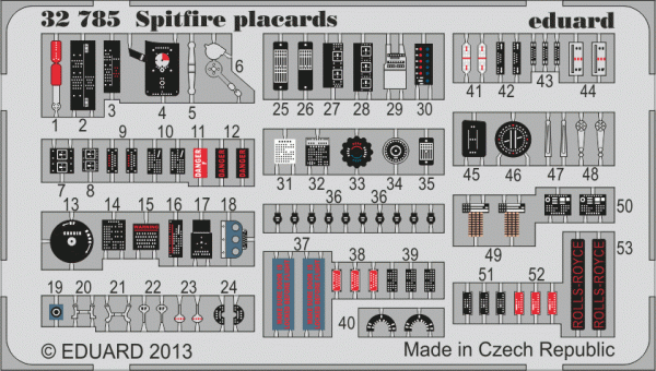 Eduard 32785 Spitfire placards 1/32 
