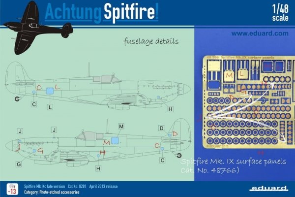 Eduard 48766 Spitfire Mk. IX surface panels 1/48 EDUARD