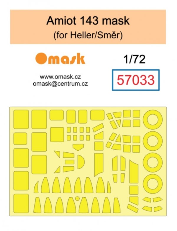 Omask 57033 Amiot 143 mask (for Heller/Smer) 1/72