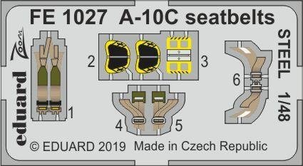 Eduard FE1027 A-10C seatbelts STEEL 1/48 ITALERI