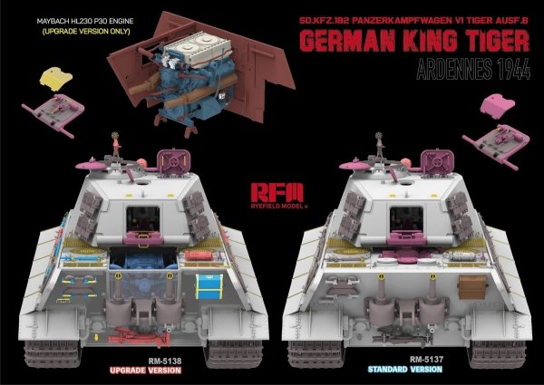 Rye Field Model 5137 German King Tiger Pz.Kpfw. VI Ausf. B Ardennes 1944 Standart Version 1/35