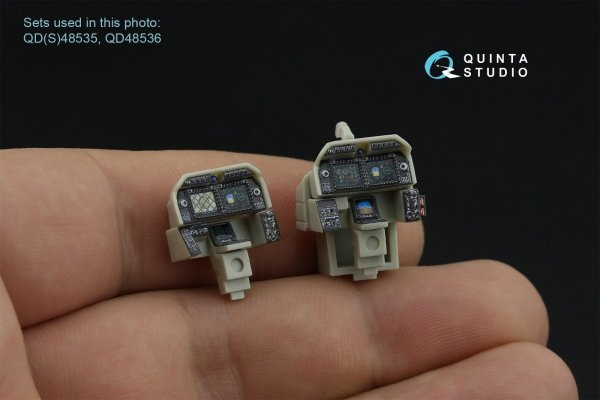 Quinta Studio QD48536 AH-1Z Zulu Cobra/Viper luminous displays 3D-Printed &amp; coloured Interior on decal paper (KittyHawk) 1/48