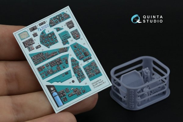 Quinta Studio QDS+48516 Mi-24P Hind-F 3D-Printed coloured Interior on decal paper (Trumpeter) (small version) (with 3D-printed resin parts) 1/48