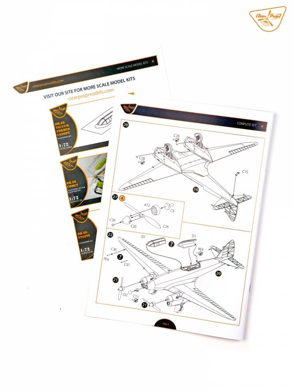 Clear Prop! CP72051 DH.88 COMET DH.88 Comet MacRobertson Trophy Air Race ADVANCED KIT 1/72