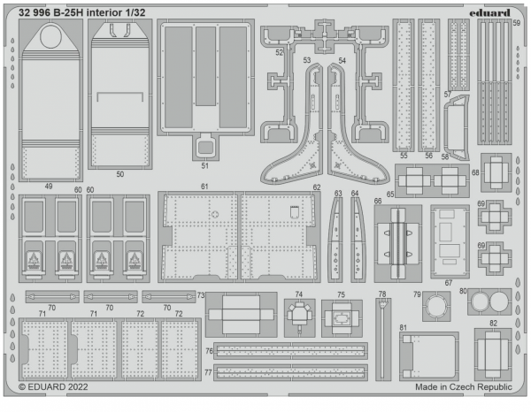 Eduard 32996 B-25H interior HKM 1/32