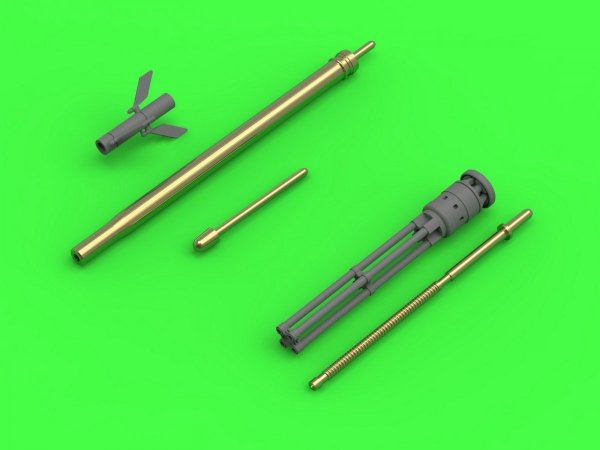 Master AM-48-126 Mi-24 (Hind D/E) - JakB-12.7 machine gun barrel and DUAS probe (metal and resin parts) 1:48