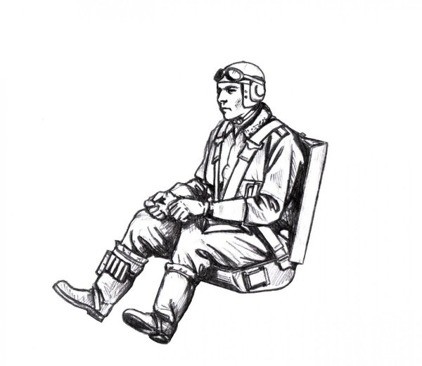 CMK F48368 Bf-109G German Pilot seated (EDUARD) 1/48