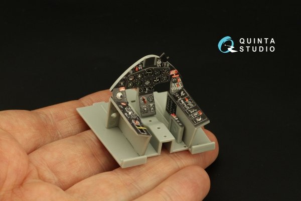 Quinta Studio QD32184 F8F-2 Bearcat 3D-Printed coloured Interior on decal paper (Trumpeter) 1/32