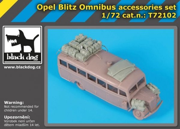 Black Dog T72102 Opel Blitz Omnibus accessories set for Roden 1/72
