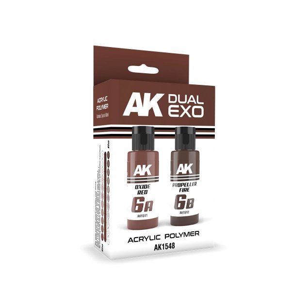 AK Interactive AK1548 DUAL EXO SET 6 – 6A OXIDE RED &amp; 6B PROPELLER FIRE