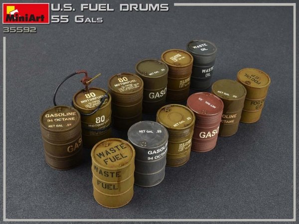 MiniArt 35592 U.S. FUEL DRUMS 55 GALS. 1/35