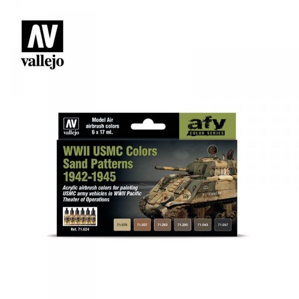 Vallejo 71624 WWII USMC Colors Sand Patterns 1942-1945 6x17ml