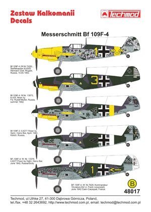 Techmod 48017 - Messerschmitt Bf 109F-4 (1:48)