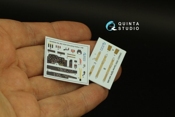 Quinta Studio QD48300 Me 262 HGIII 3D-Printed coloured Interior on decal paper (Amusing Hobby) 1/48