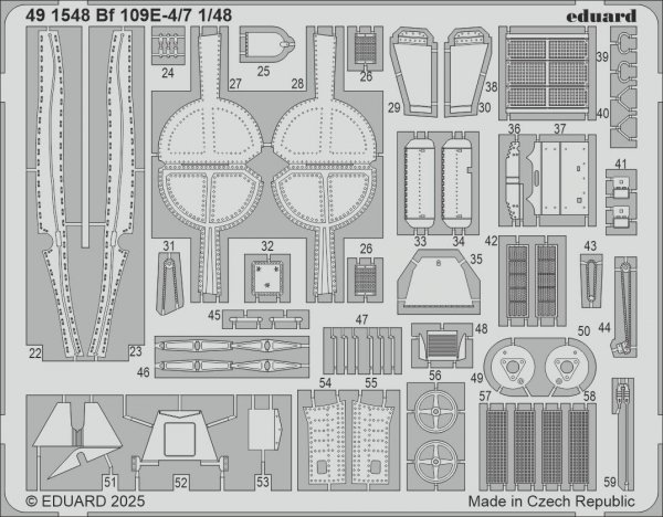 Eduard BIG49467 Bf 109E-4/7  for TAMIYA (general set, seatbelts STEEL, painting masks) 1/48