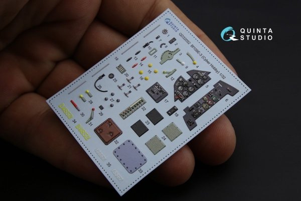 Quinta Studio QD32052 Bf 109E-3 3D-Printed &amp; coloured Interior on decal paper (for Cyber-hobby/Dragon kit) 1/32