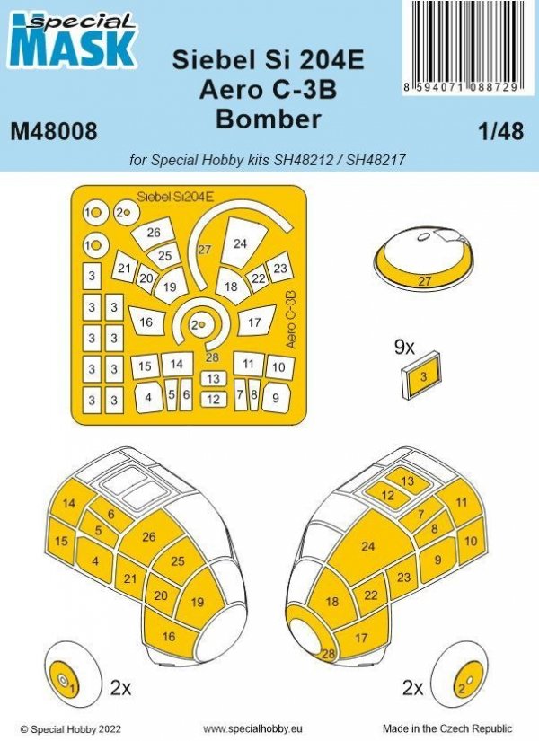 Special Hobby M48008 Siebel Si 204E Aero C-3B Bomber (for Special Hobby kits SH48212 / SH48217) 1/48