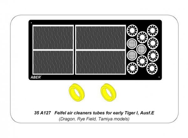 Aber 35A127 Feifel air cleaners tubes for early Tiger I, Ausf.E (Sd.Kfz.181) (1:35)