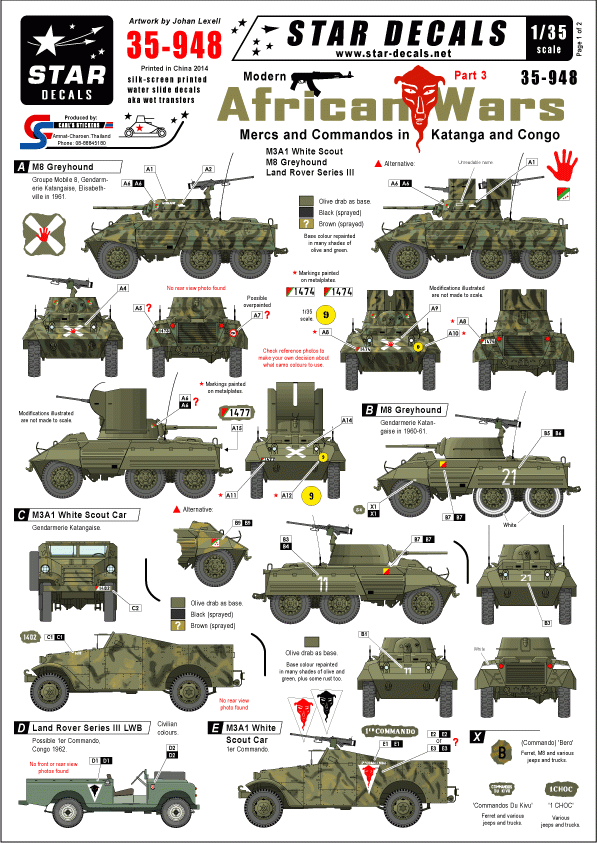 Star Decals 35-948 Modern African Wars 3 1/35