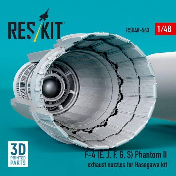 RESKIT RSU48-0563 F-4 (E, J, F, G, S) Phantom II exhaust nozzles for Hasegawa kit (3D Printed) (1/48)