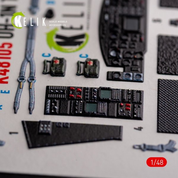 KELIK K48105 UH-1N &quot;Twin Huey&quot; - interior 3D decals for Zimi Model/KittyHawk kit 1/48