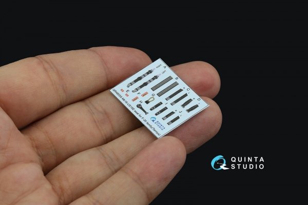 Quinta Studio QD48288 F-35A 3D-Printed &amp; coloured Interior on decal paper (Tamiya) 1/48