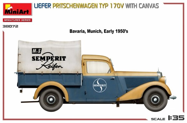 MiniArt 38072 LIEFER PRITSCHENWAGEN TYP 170V WITH CANVAS 1/35