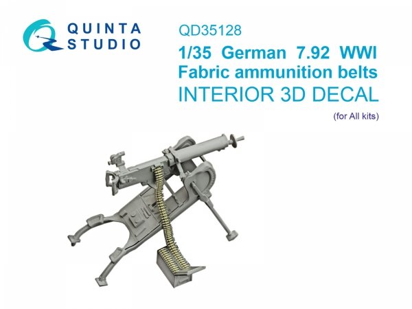 Quinta Studio QD35128 German 7.92 Fabric ammunition belts (All kits) 1/35