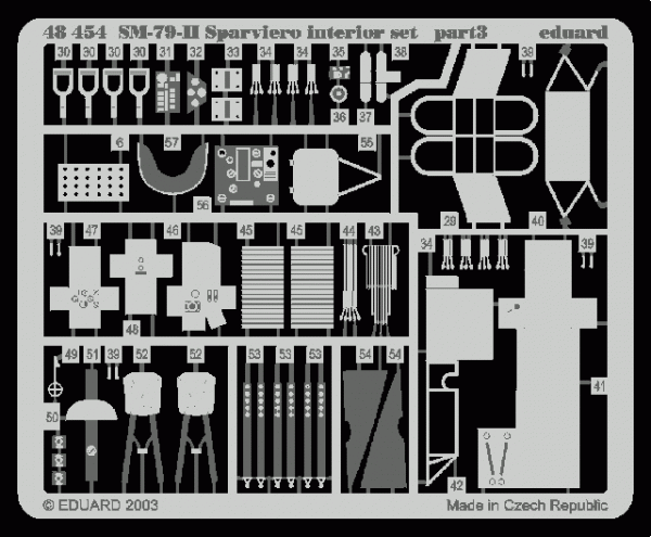 Eduard 48454 SM 79II Sparviero interior 1/48  (TRUMPETER)