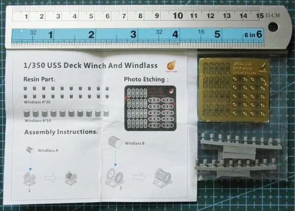 Very Fire USS01 USS deck winch and windlass two types (30 sets) 1/350