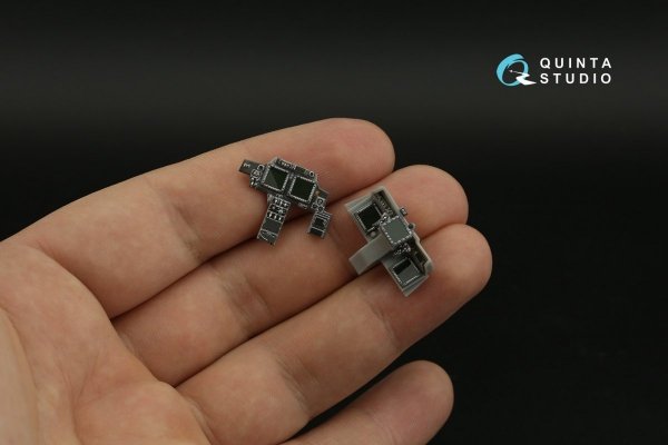 Quinta Studio QD48375 AH-64E 3D-Printed &amp; coloured Interior on decal paper (Hasegawa) 1/48