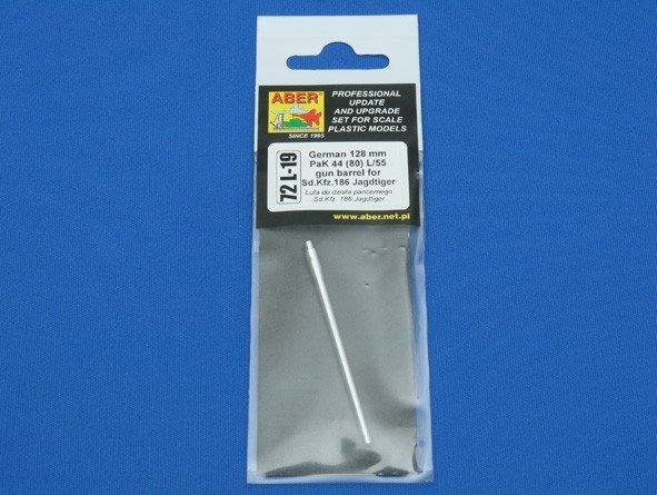 Aber 72L-19 Lufa 128mm PaK 44 (80) L/55 do działa pancernego Sd.Kfz.186 Jagdtiger / German 128mm PaK 44 (80) L/55 gun barrel for Sd.Kfz.186 Jagdtiger 1/72