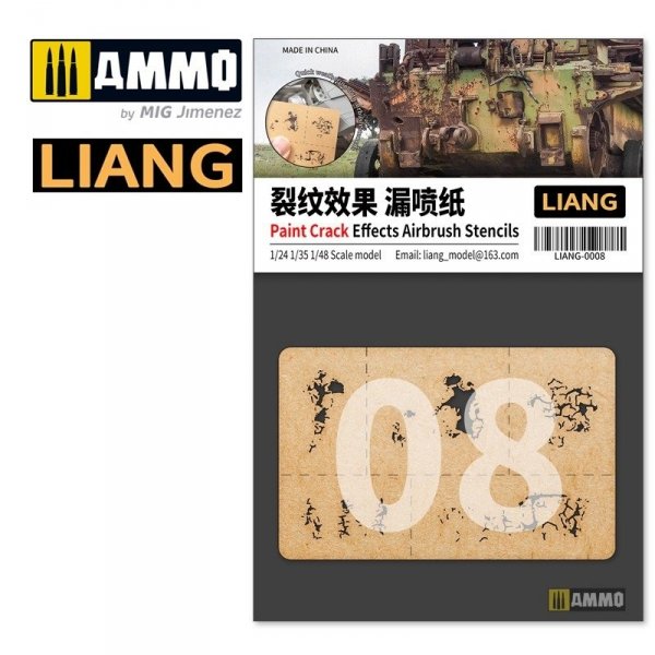 Liang 0008 Paint Crack Effects Airbrush Stencils