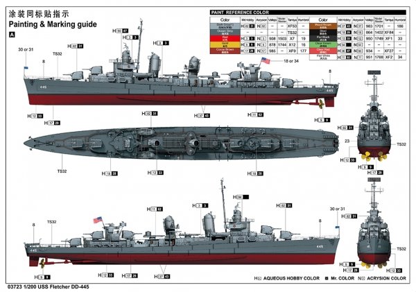 Trumpeter 03723 USS Fletcher DD-445 1/200 