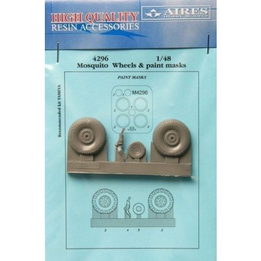 Aires 4296 Mosquito wheels + paint mask 1/48 TAMIYA