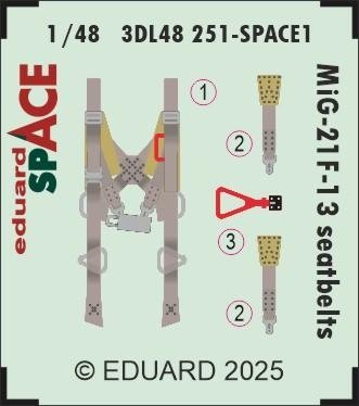 Eduard 3DL48251 MiG-21F-13 seatbelts SPACE Eduard 1/48
