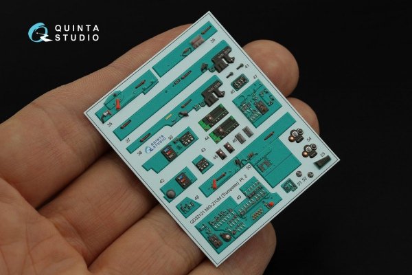 Quinta Studio QD32121 MiG-21UM 3D-Printed &amp; coloured Interior on decal paper (Trumpeter) 1/32