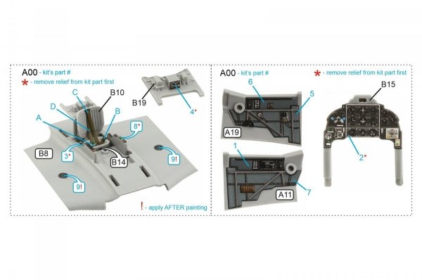 Quinta Studio QD72056 Yak-9D 3D-Printed &amp; coloured Interior on decal paper (Zvezda) 1/72