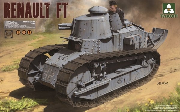 Takom 1004 French Light Tank Renault FT-17 (3 in 1) 1/16