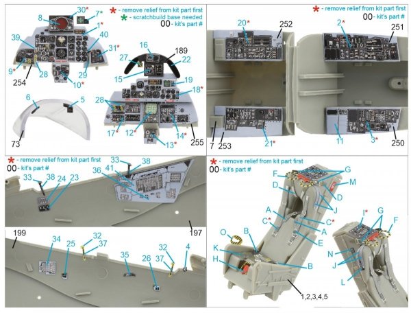 Quinta Studio QD32039 F-4E 3D-Printed &amp; coloured Interior on decal paper (Revell) 1/32