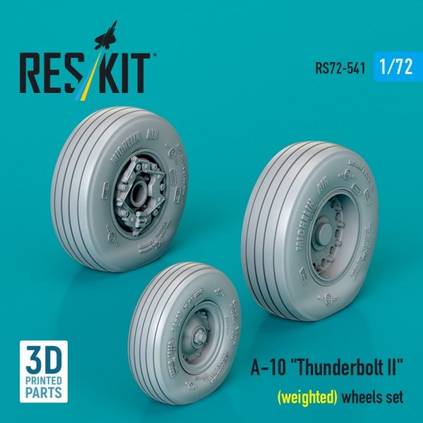 RESKIT RS72-0541 A-10 "Thunderbolt II" (weighted) wheels set (3D Printed) (1/72)