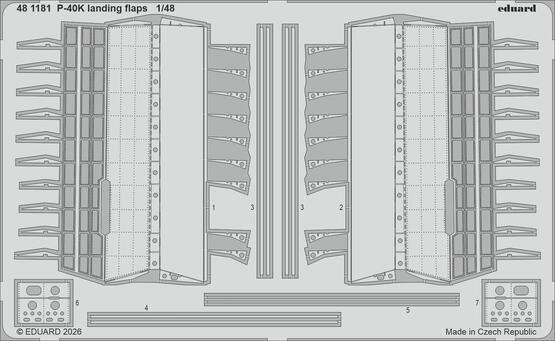 Eduard 481181 P-40K landing flaps EDUARD 1/48