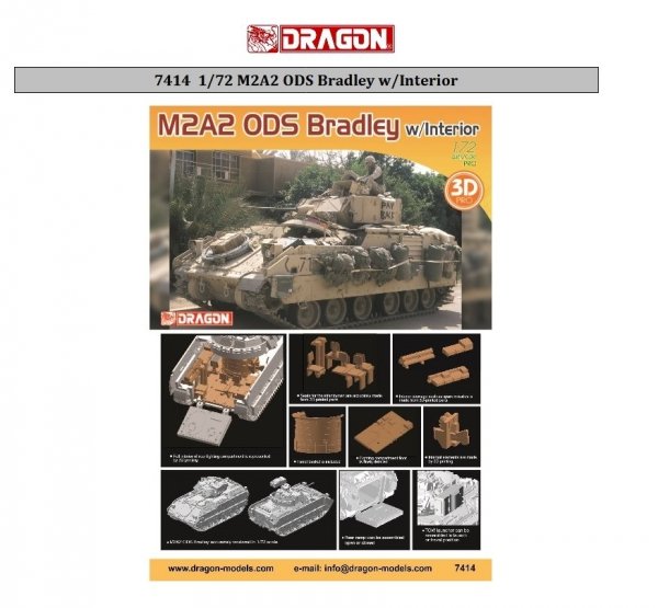 Dragon 7414 M2A2 ODS Bradley w/Interior 1/72