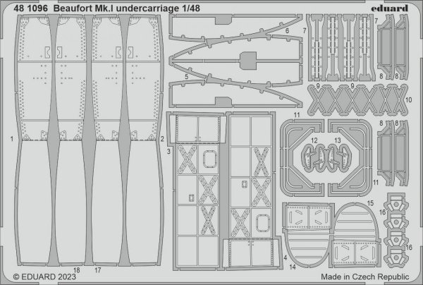 Eduard 481096 Beaufort Mk. I undercarriage ICM 1/48