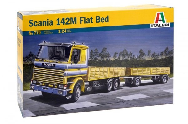 Italeri 0770 Scania 142M Flat Bed Truck and Trailer (1:24)