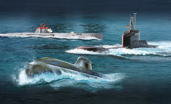 Revell 05186 70 Years Bundeswehr: Wilhelm Bauer, Type 206A, 212A 1/144