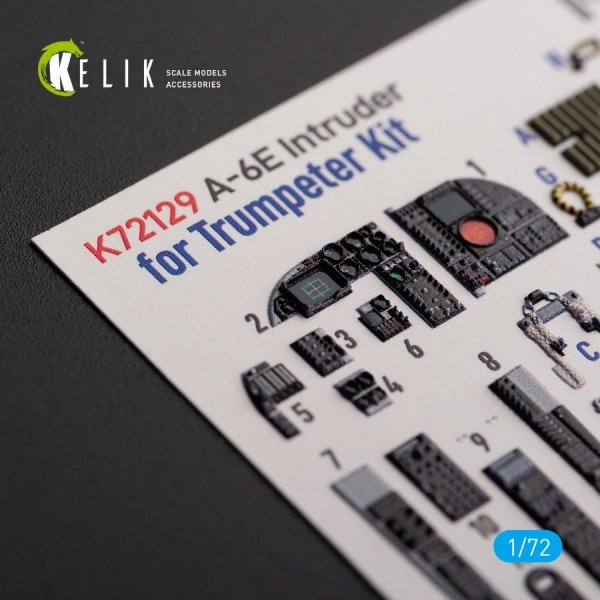 KELIK K72129 A-6E Intruder - interior 3D decals for Trumpeter kit 1/72