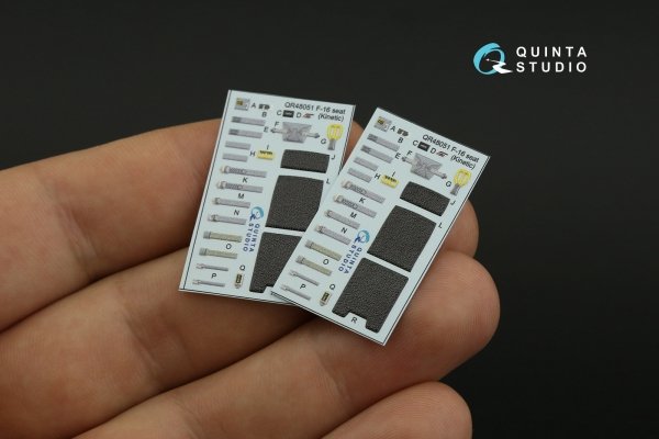 Quinta Studio QD48418 F-16D block 30 3D-Printed &amp; coloured Interior on decal paper (Kinetic 2022 tool) 1/48