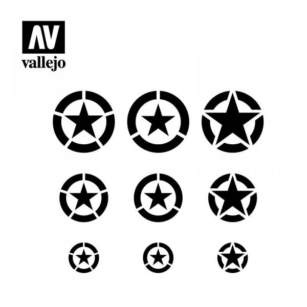 Vallejo ST-AIR004 USAF Markings Stencil  1/32, 1/48, 1/72