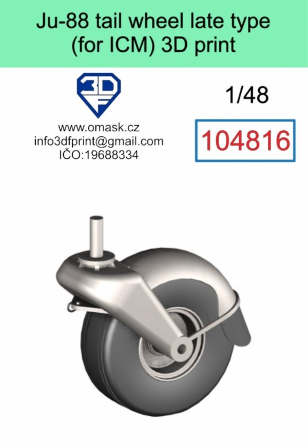 Omask 104816 Ju-88 tail wheel late type 3D print (for ICM) 1/48